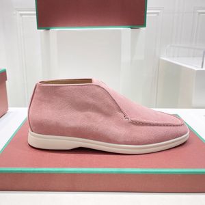 2024 nieuwe lente zomer herenschoenen enkele loafers Britse stijl schurende lederen hoge schoenen L P een slip-on comfortabele platte dames paar schoenen 35-46 + doos