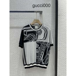 2024 Nuevo primavera de verano Milan Sweaters O Neck Slewew Sweet High End Jacquard Pulster Womens Designer Tops 0305-4