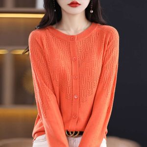 Pull tricoté en cachemire pour femmes, simple boutonnage, col rond, couleur unie, manches longues, haut Y2k, vêtements coréens, nouvelle collection printemps 2024