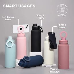 2024 New Stainless Steel Sport Water Bottles With Magnet Lids Double Wall Insulated Vacuum Tumblers 0517