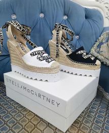 2024 Nouvelle Stella McCartney High Heels 13cm Staw Plateforme Femmes Sandales Chaussures décontractées