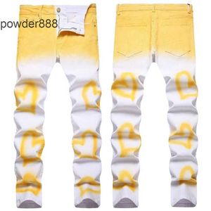 2024 Nouvelle jambe droite pour hommes Designer Hip Hop Mode Hommes Pantalons Jeans Top Qualité Violet Moto Cool Denim Pantalon R3GB