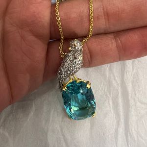 2024 Nieuwe stijl Designer ketting sieraden vogel gevormd blauw groen met diamanten Jewlery Designer voor vrouwen