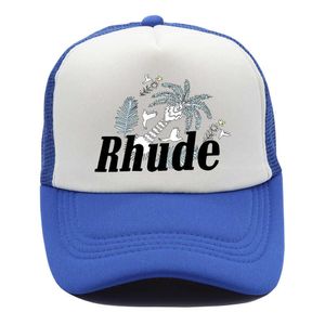 Casquette de baseball en maille verte pour hommes et femmes, nouveau style, broderie unisexe, collections Rhude, chapeau de camion décontracté, bonnet rhude réglable, 2024