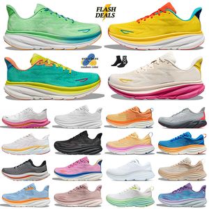 Women men Hoka shoes hokas bondi 8 clifton 9 cliftons 8 【code ：L】Tripe White Black tennis trainers hiking outdoor jogging Sneakers dhgate