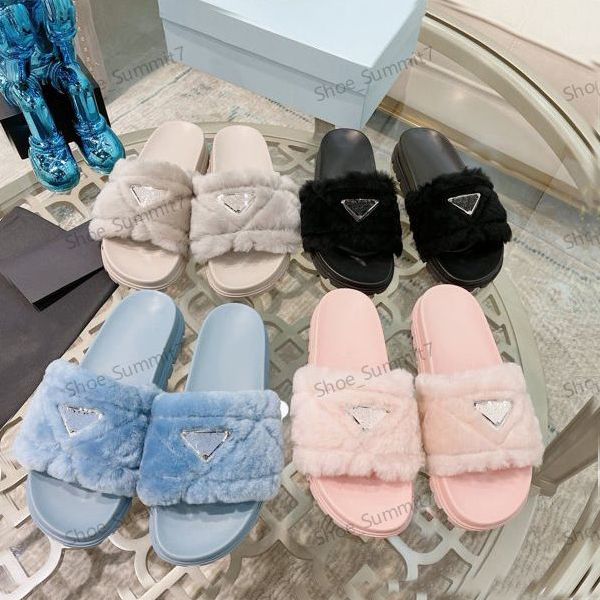 2024 New Style Slippers Slippers Luxury Femmes Shearling Slides Designer Slides Sandale Automne hivernale TRENDY BOTTER BOOLD LAMB LAMB ORAN LOOLSKIN SHEISSKINSES GLINSES