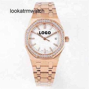 2024 Nouveaux styles APS Diver Luxury mécanique Women's Watch 8f Factory 34mm 77351 5800 Mouvement Rose Gold Brand Ladies Diamond