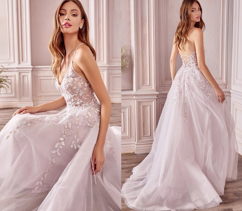 2024新しい夏の自由ho放なウェディングドレス2024 Vネックストラップバックレース刺繍ビーズA-Line Bridal Party Gown Custom Custom Made Maid