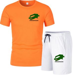 2024 nouvel été hommes décontracté ample T-shirt shorts 2 pièces plage marque de mode imprimé décontracté streetball sport ensemble short et haut