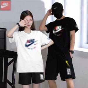 2024 Nieuwe Summer Men's Sports Set Casual Fitness Jogging Basketball Fashion Short Sleeve T-Shirt + Shorts 2 Sets