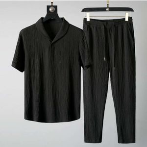2024 Nieuwe zomer nieuwe trendy voor dunne Koreaanse Koreaanse Koreaanse korte mouwen lange broek mode casual luxe veelzijdige sportset