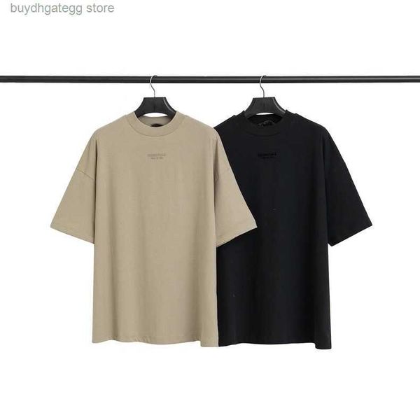 2024 Nouveaux t-shirts d'hommes et de femmes North American High Street Fashion Brand Fears Essentialt-Shir Cloud Series Fear Line American Trendy Loose Short à manches fzuh