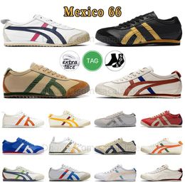 2024 Nieuwe Tiger Mexico 66 hardloopschoenen Tijgers Asi Midzool Outdoor schoenplatform Sneaker Onitsukass veterheren Japan Sport Uxury Gel NYC Lederen perkament Trainers