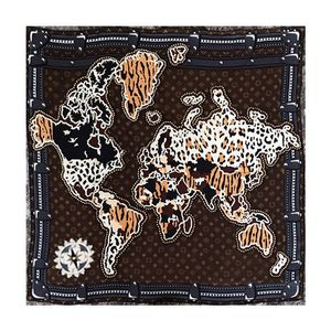 2024 NIEUWE TOP Designer Woman Man Silk Fashion Letter Fidential Headband Brand Small Scarf Monogram Classic Pattern Map Leopard Animal Print Rivet 90cm