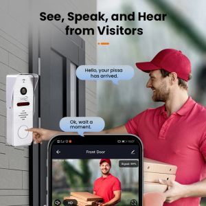 2024 Nouveau tuya 7/10 pouces Interphone Wifi WiFi Smart Home Video Doorbell System 1080p 160 ° Caméra de porte filaire Monitor Full Touch Monitor