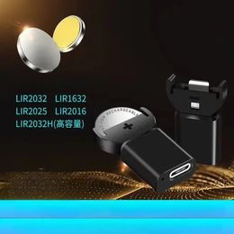 2024 Nuevo cargador de monedas de litio tipo-C ampliamente carga por lir2032, lir1632, lir2025, lir2016, lir2032h baterías duraderas para lir2032