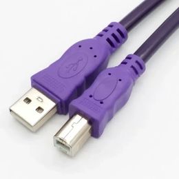2024 NIEUW USB 2.0 Printerkabel Type een mannetje tot type B mannelijk Dual Shielding High Speed Transparant Purple 1.5/3/5/10M For High Speed USB -kabel