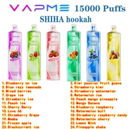 2024 nieuwe VAPME SHISHA 15000 15K Rookwolken Wegwerpvapes E-sigaretten 24 smaken 650 MAh Batterij 24 ml Voorgevulde pod Dampkit Luchtstroomregeling VS JNR 12000 kristal 7000