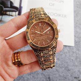 2024 nouvelle montre hommes loisirs diamant montres or acier inoxydable Quartz montre-bracelet bracelet mâle Relogio Masculino AP24