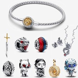 2024 nieuwe met doos designer Charm Armbanden voor vrouwen 925 Sterling Zilveren ketting DIY fit Pandoras oorbellen Games of Thrones luxe Armband Set sieraden cadeau