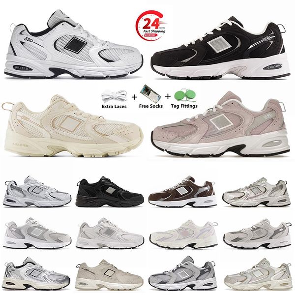 2024 Nuevas mujeres hombres 530 Diseñador de zapatos causales 530 Traienrs Munsell Blanco marfil marfil Metálico Sliver Pink Rain Nube Cloud Golden Classic Balanace OG Sneakers
