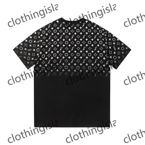 2024 T-shirt de créateur de nouveaux femmes T-shirt Men's T-shirt Classic Black and White Gradient Letter Logo Imprimé Coton Polo Neck T-shirt Short Shirt Casual Shirt S-XL