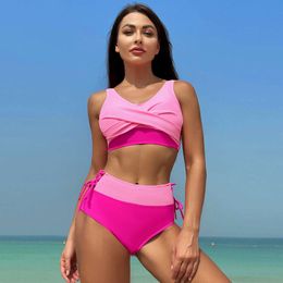 2024 Nieuwe Instagram -stijl voor dames Sexy High Tailed Quick Drying Swimsuit Bikini F41732