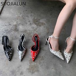 2024 Nieuwe vrouwenschoenen Sandaalmerk Suojialun Spring mode Pointed teen dames elegante slingback sandalen zapatilla de muje t230208 665 s