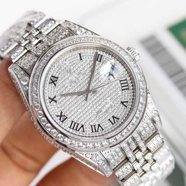 2024 nuevo reloj para mujer Log Luxury 18K Nano Technology, la carcasa completa y la banda de acero están engastadas con diamantes de cristal de Swarovski, espejo de cristal de zafiro resistente a los arañazos