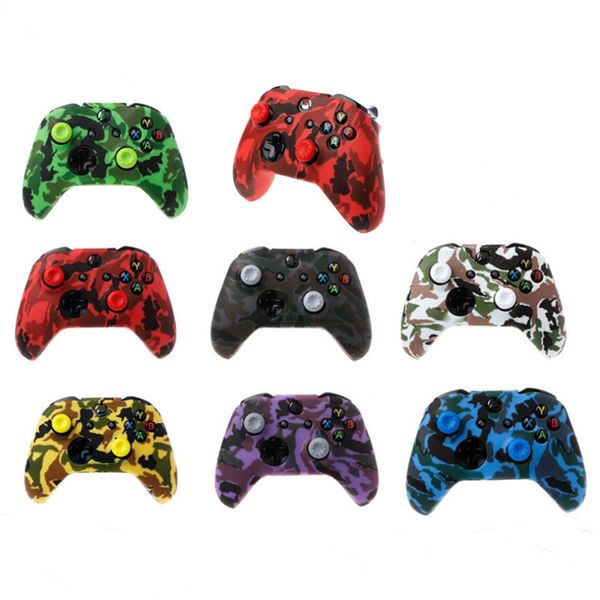 2024 Nuevo estuche para controlador de juegos Xbox One Estuches de protección para joysticks Gamepad Funda de silicona para gamepads de camuflaje para controladores Xbox One / XS 11 colores en stock