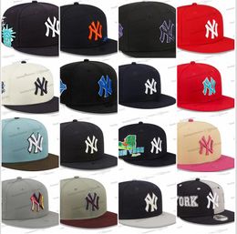 2024 NOUVEAU plus récent 29 Colours USA New York Baseball Hat à ajustement Black Basketball Cap de basket-ball Vintage Flat Sport Ball Ball Snapback Caps Letters Bone Chapeau Ma19-09