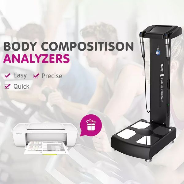 2024 La más nueva máquina de detección de obesidad para análisis de composición corporal por impedancia bioeléctrica, altura, peso, prueba de IMC, para todo tipo de cuerpo