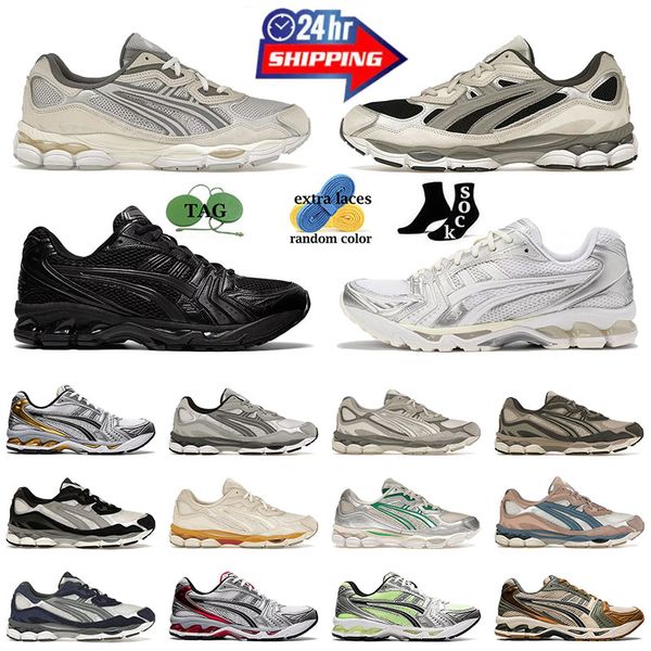 2024 Gel más nuevo Kayano 14 Trainadores de hombre bajo zapatillas Running Sports Gel NYC Women Men Gel 1130 Camina Negra Metálica Metálica Blanca Clay Canyon Plataforma de plata pura zapatillas