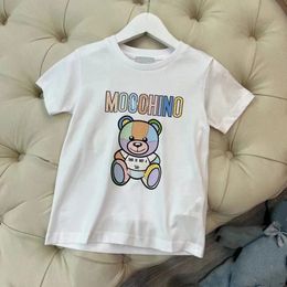 2024 Los más nuevos niños de manga corta Camiseta de bebé Ropa para niños Impresión de letras Color sólido Productos cómodos de verano Nuevas llegadas Tamaño 90-160 CM