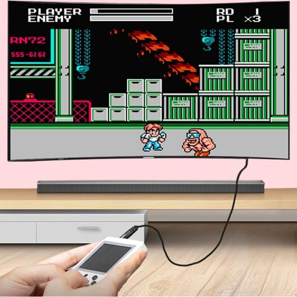 2024 Les plus récents joueurs de jeux vidéo portables Macaron peuvent stocker 500 types de jeux Console de jeu rétro Console à écran LCD coloré de 3,0 pouces avec boîte de vente au détail