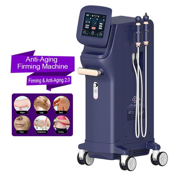 2024 NOUVEAU RF FACE MACHE DE BEAUTÉ MACHE DE BEAUCOUP REPLIR SERRANT SERRANT RESTRER RF Ultrasound Face Lift Dispositif 2 Handles Machine de massage du visage