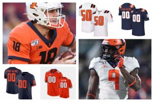 2024 nieuwste stijl Illinois i voetbalshirt Jartavius Martin 30 Sydney Brown 31 Devon Witherspoon Illinois Jerseys op maat gestikte heren jeugd