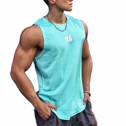 2024 Date Summer Gym Vest Haute Qualité Chemise Sleevel T-shirts Hommes Débardeurs Basketball Running Fitn Sports Vest hommes E5XD #