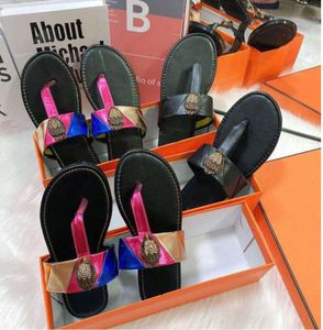 2024 Newset Kurt Geiger Tongs Pantoufles Femmes Sandales Couture Mode Luxe Rainbow Slipper Designer Diapositives Chaussures Plates Eagle Head Diamond Fashion Shoes45