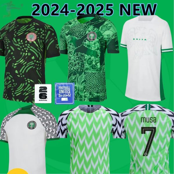 2024 Nigeria Iheanacho Aina Mens Soccer Jerseys National Team 23 24 Simon Omeruo A. Iwboi Home Away Pre-Match Shirts Blanc Black Football