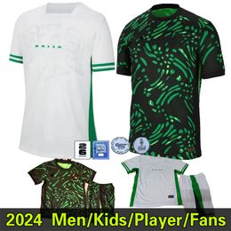 2024 Nigeria Soccer Jerseys Equipo nacional 23 24 Okocha Iheanacho Aina Simon Omeruo A. Iwboi Home White White Away Black Men Uniform Kit de fútbol Camisetas de fútbol