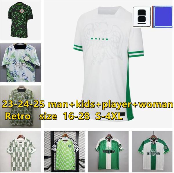 2024 Nigeria Soccer Jerseys OSIMHEN 22 23 24 Chemise de football OKOCHA SIMON LOOKMAN IHEANACHO MOFFI CHUKWUEZE FINIDI Fans Player Version 94 96 98 Uniforme d'entraînement rétro