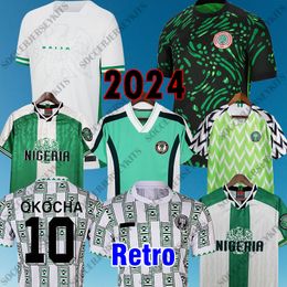 2024 Nigeria voetbaltruien Top 1994 Nigeria Retro voetbaltruien 94 Vintage voetbalhemd Okocha kits yekini finidi Men Kids Unifrom Classic Maillot Foot Nigeria