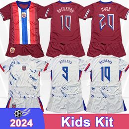 2024 Noorwegen Kids Kit Soccer Jerseys Nationaal Team Odegaard Haaland Nusa Sorloth Home Away Football Shirts Adult Short Sleeve
