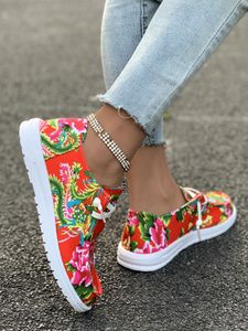 2024 van in de lente nieuwe maat dames platte schoenen met ronde koppen en grote bloemen in het noordoosten van China zijn casual schoenen.K42V# 89533.