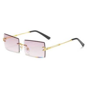 2024 Off Luxury Designer Nieuwe heren- en dames zonnebrillen Off Style Fashion Frameless Trimming Net Red Square Gradient Street Shooting Glasses