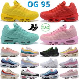 2024 OG 95 Designer Chaussures de course Triple Rose Blanc Dégradé 95s Rouge Suivant Nature Rise Unity Ghost Pastel Jaune WMNS Cork Daim Aqua Cork Rose Femmes Sport Baskets T9