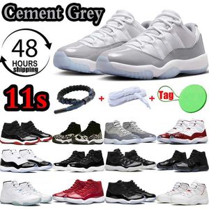 2024 OG zapatos de baloncesto cemento gris Jumpman 11 bajo Concord cuero hombres mujeres 11s cereza medianoche azul marino bajos fresco gris 25 aniversario criado zapatillas de deporte para hombre tamaño grande 36-47