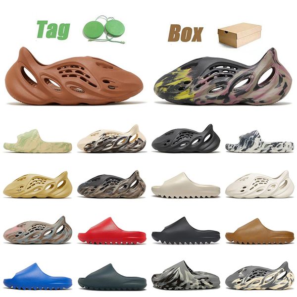With Box Foam Runners yeezy Slides Designer Runner Sandals Carbon Onyx MX Cinder Sulfur Moon Grey Ochre Desert Sand【code ：L】Slippers Beach Shoes
