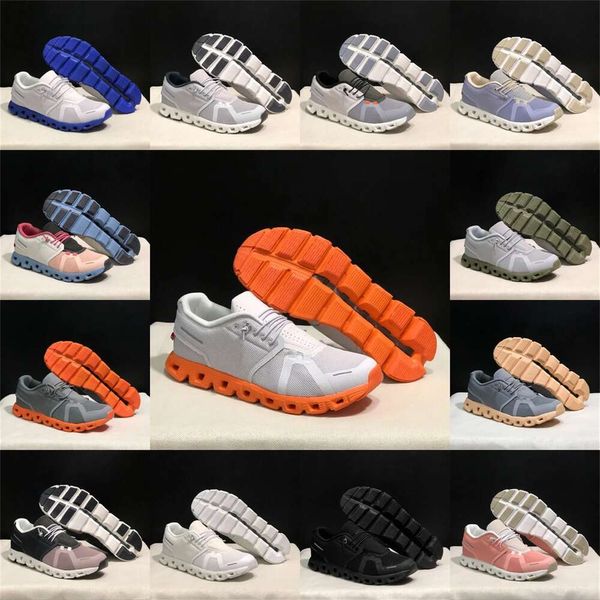 2024 en zapatos de nube Al aire libre 5 zapatos para correr Diseñador casual Plataforma Zapatillas de deporte Nubes Amortiguadores Deportes Todo Negro Blanco Gris para mujeres Entrenamiento para hombre Tren de tenis